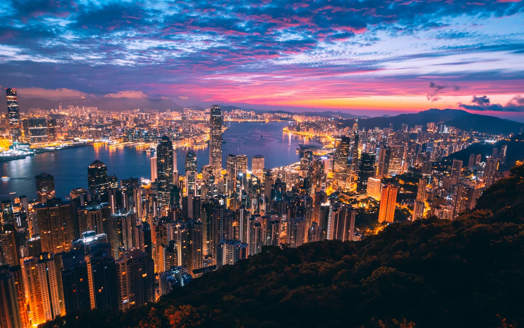 香港国际化城市夜景